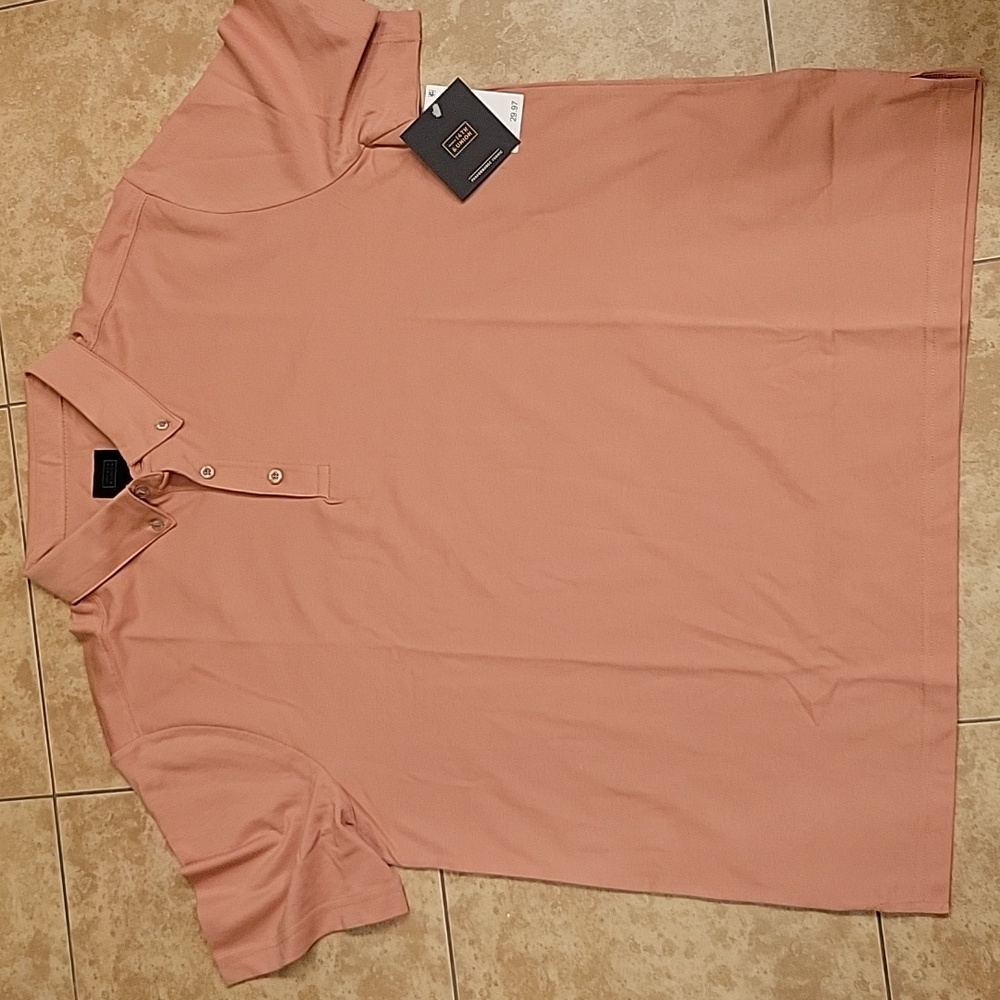 NWT New XL Extra Large 14th and Union Nordstrom Rack Polo Moisture Wicking Pink